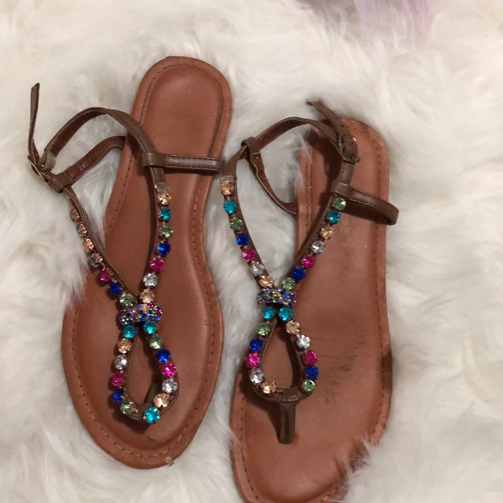 Rhinestone multicolor sandals